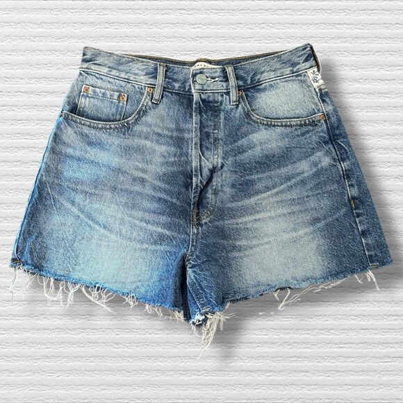 Pac Sun Ultra High Rise Vintage Button Up Jean Shorts Daisies Cut Off Size Small - Picture 2 of 11